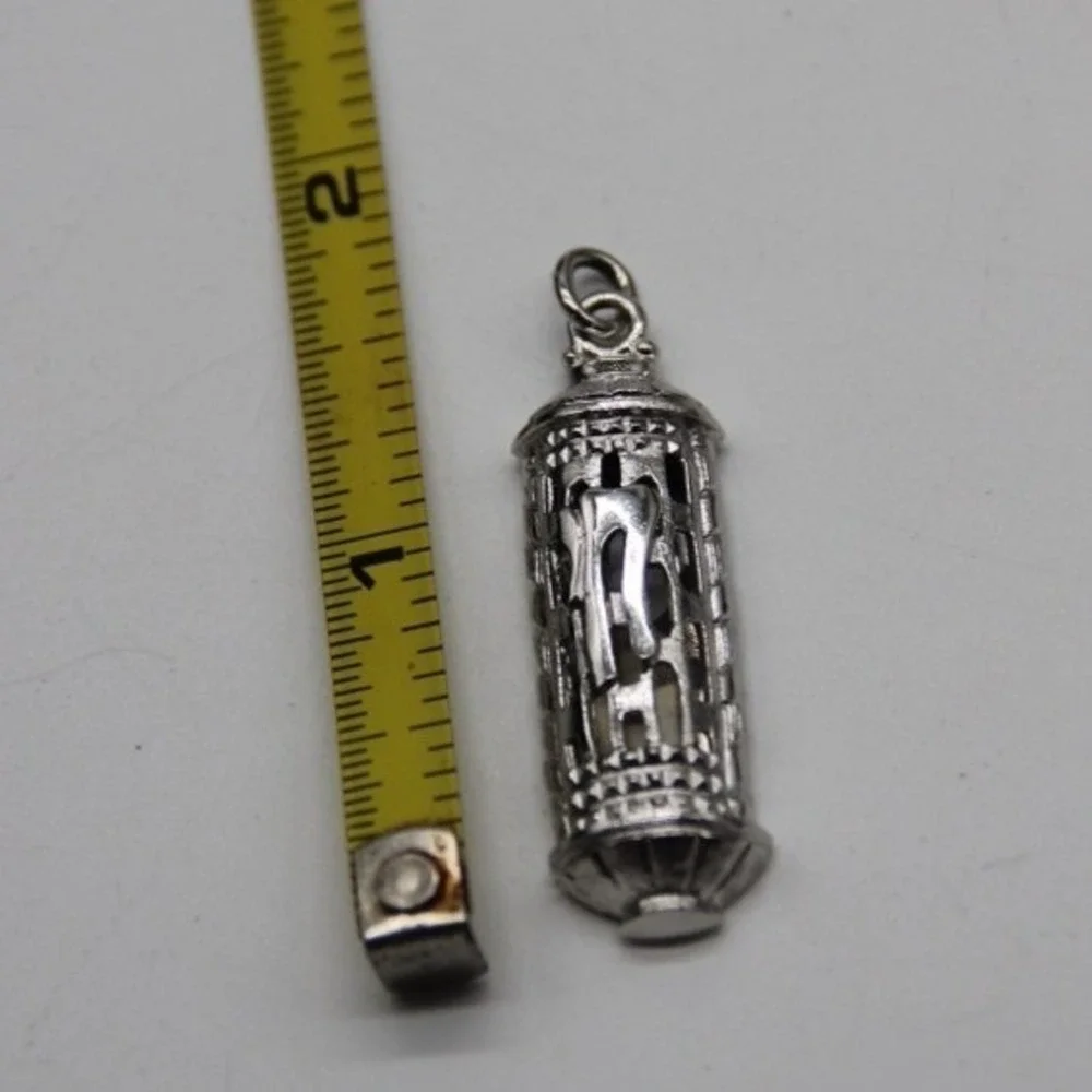 Sterling Silver Mezuzah Pendant Hebrew Shin Charm Religious Jewish Jewelry THFOA